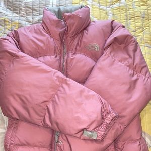 pink north face jacket